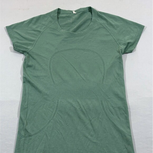 Lululemon Swiftly Tech Short Sleeve Shirt Hip Length Sea Green Gym Yoga Sz 10 - Picture 2 of 10